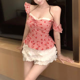 ストロベリーチェックトップスAT1412