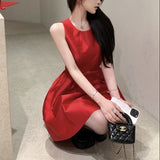 ラウンドネックAラインワンピース(3COLOR)AO1726