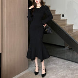 フィッシュテールニットワンピース(2COLOR)AO1602