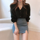 Vネックモヘアカーディガン(2COLOR)AT1297