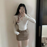 ベルト付きタイトミニスカート(2COLOR)AB1197