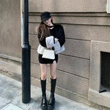 ツートンカラーファーコートAJ1135