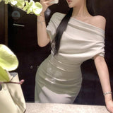 ワンショルダーラグジュアリーワンピース(3COLOR)AO1691