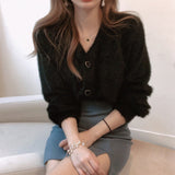 Vネックモヘアカーディガン(2COLOR)AT1297