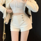 フロントビジューショートパンツ(2COLOR)AB1204