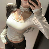 レースチョーカーカットソー(2COLOR)AT1390