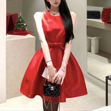 ラウンドネックAラインワンピース(3COLOR)AO1726