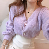 Vネックモヘアカーディガン(2COLOR)AT1297