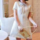 【即納】ビジューリボンワンピースAO1628