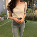 ワイドネックエアリーブラウス(2COLOR)AT1369