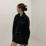 ドロップショルダージッパージャケット(2COLOR)AJ1155