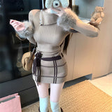 ウィンドウペンニットワンピース(2COLOR)AO1817