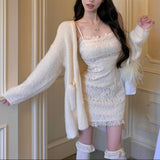 カーディガン付き総レースワンピースAS1716