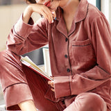 ベルベット前開きルームウェア(3COLORS)AR1002