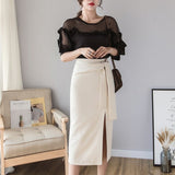 スリット入りタイトスカート(2COLORS)AB1003