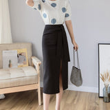 スリット入りタイトスカート(2COLORS)AB1003