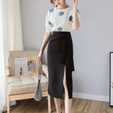 スリット入りタイトスカート(2COLORS)AB1003