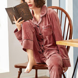 ベルベット前開きルームウェア(3COLORS)AR1002