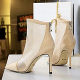 メッシュシースルーショート丈ブーツ(2COLORS)AP1004