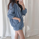 リブパーカールームウェア(3COLORS)AR1008