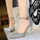 エレガントビジューストラップパンプス(3COLORS)AP1016