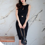 バストオープンシンプルワンピース(2COLORS)AO1322