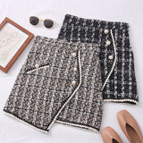 アシンメトリーツイードミニスカート(2COLOR)AB1146