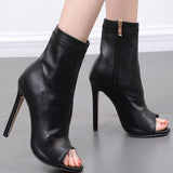 オープントゥショートブーツAP1031