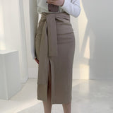 ウエストマークスリット入りスカート(3COLORS)AB1138