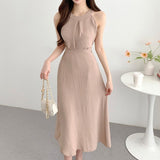 ホルターネックラップスカートセットアップ(3COLORS)AS1204