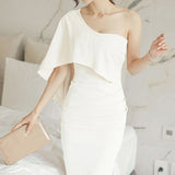 マントスリーブワンショルドレス(2COLOR)AO1460