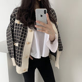 チェックニットざっくりカーディガン(2COLOR)AT1219