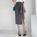 ウエストマークスリット入りスカート(3COLORS)AB1138