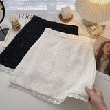 裾レースツイードミニスカート(2COLOR)AB1169