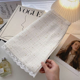 裾レースツイードミニスカート(2COLOR)AB1169