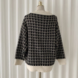 チェックニットざっくりカーディガン(2COLOR)AT1219