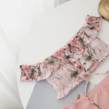 【即納】フラワーオフショルスイムウェアAW1030