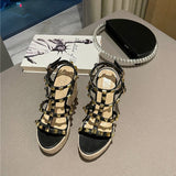 スタッズウェッジサンダル(2COLORS)AP1023