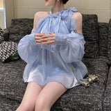 オープンショルダーフリルブラウス(2COLOR)AT1255