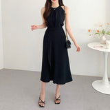 ホルターネックラップスカートセットアップ(3COLORS)AS1204