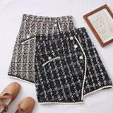 アシンメトリーツイードミニスカート(2COLOR)AB1146