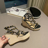 スタッズウェッジサンダル(2COLORS)AP1023