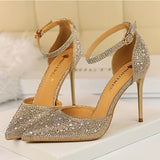 エレガントビジューストラップパンプス(3COLORS)AP1016