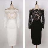 オフショルレース切り替えドレス(2COLOR)AO1433