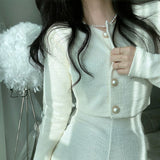 パールボタンお上品セットアップ(3COLOR)AS1316