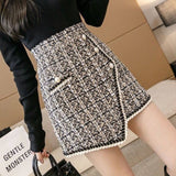 アシンメトリーツイードミニスカート(2COLOR)AB1146