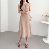 ホルターネックラップスカートセットアップ(3COLORS)AS1204