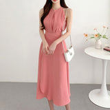 ホルターネックラップスカートセットアップ(3COLORS)AS1204