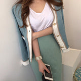 ラインVネックレディカーディガン(2COLORS)AT1189