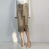 ウエストマークスリット入りスカート(3COLORS)AB1138